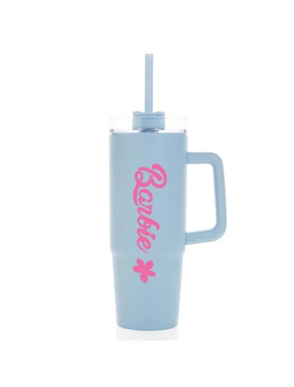 BARBIE - světle modrý cestovní hrnek s průhledným víčkem 900 ml