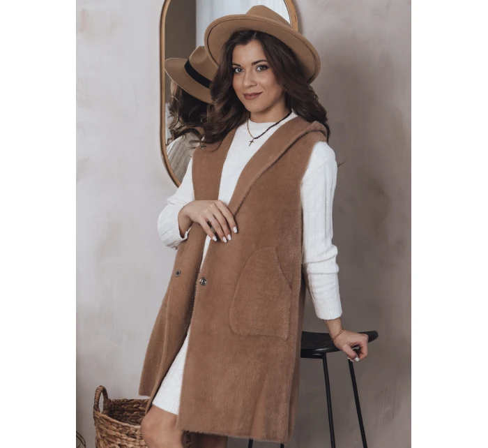 Dámska vesta ARTEMI camel FashionStreet TY4104