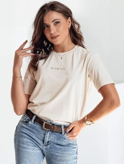 Dámske tričko WOMAN beige FashionStreet RY2552