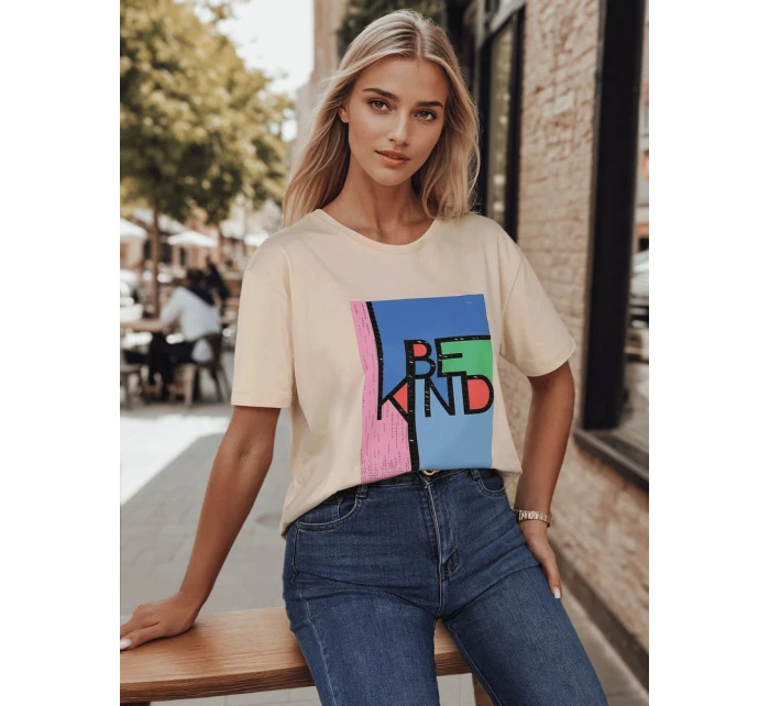 Dámské tričko s potiskem peach Dstreet model 21977073 - FashionStreet