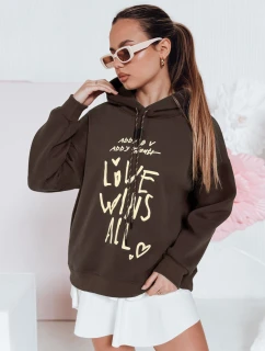 Dámska nadrozmerná mikina LOVEWILL hnedá FashionStreet BY1470