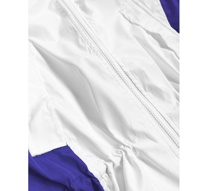 Bielo / svetlo modrá dámska bunda vetrovka (YR1966)