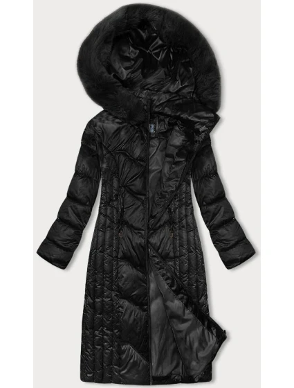 Dlhá zimná bunda slim-fit black S'west (B8201-1)