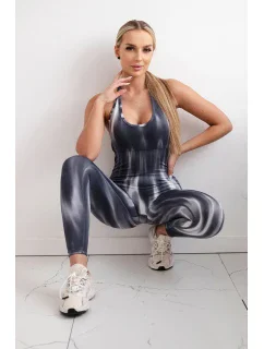 Fitness oblek s push up grafitom