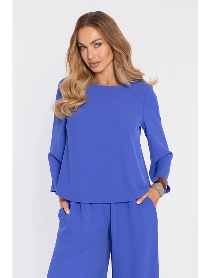 Elegantní halenka s rukávy modrá model 22040535 - Moe