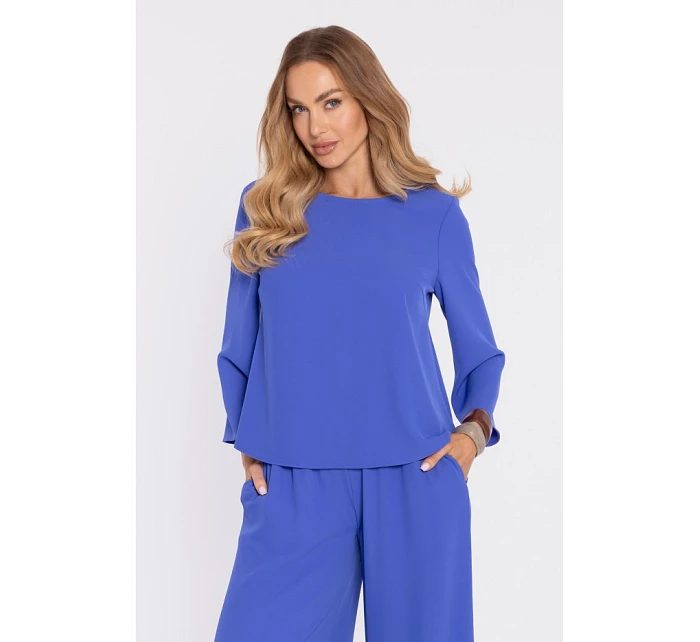 Elegantní halenka s rukávy modrá model 22040535 - Moe