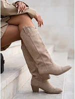 Kozaki damskie zamszowe na beżowe model 22352991 - FashionStreet