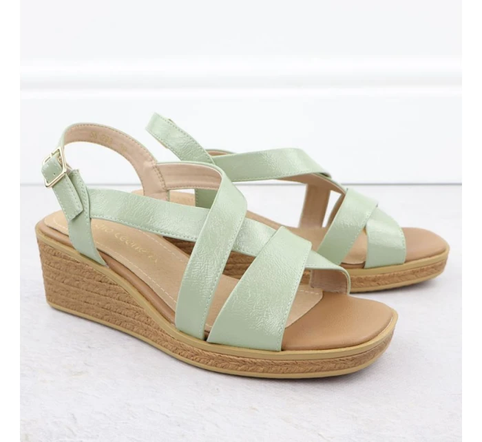 Zelené lakované dámske sandále na platforme Sergio Leone SK298 Zelené lakované dámske sandále na platforme Sergio Leone SK298