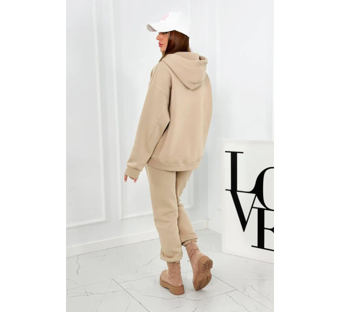 Izolovaná bavlněná souprava, mikina + kalhotami Brooklyn světle béžová Izolovaná bavlněná souprava, mikina + kalhotami Brooklyn světle béžová