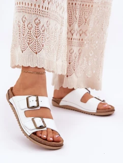 Dámské Kožené Pantofle S  Bílé model 21699725 - Inblu