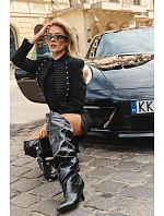 Černé vysoké kozačky typu na platformě s vysokým model 22339767 - Boto Černé vysoké kozačky typu na platformě s vysokým model 22339767 - Boto