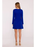 M872 Šaty s obrátenými záhybmi - kráľovská modrá