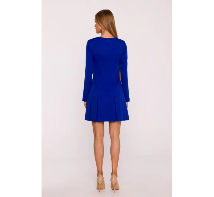 M872 Šaty s obrátenými záhybmi - kráľovská modrá