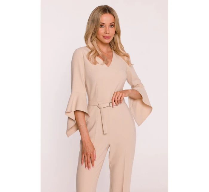 Kombinéza s rukávy béžová model 21319111 - STYLOVE