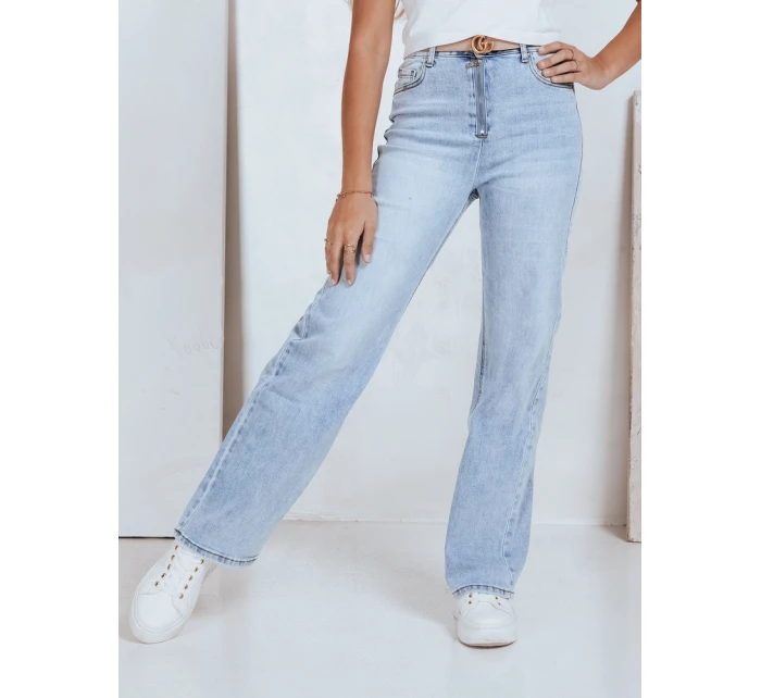 Dámské džíny s vysokým pasem a širokými nohavicemi světle modré Dstreet model 21992635 - FashionStreet