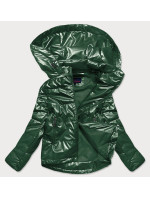 Zelená dámska lesklá bunda oversize (2021-06BIG)
