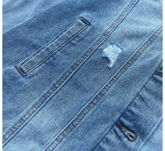 Svetlomodrá dlhá džínsová bunda (POP7021-LK)