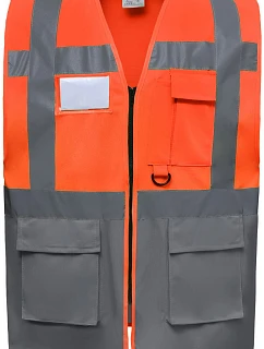 Yoko HVW 801 Hi-Vis multifunkčná vesta 79.W801 hi vis oranžová/sivá