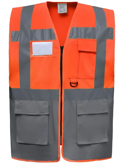 Yoko HVW 801 Hi-Vis multifunkčná vesta 79.W801 hi vis oranžová/sivá Yoko HVW 801 Hi-Vis multifunkčná vesta 79.W801 hi vis oranžová/sivá