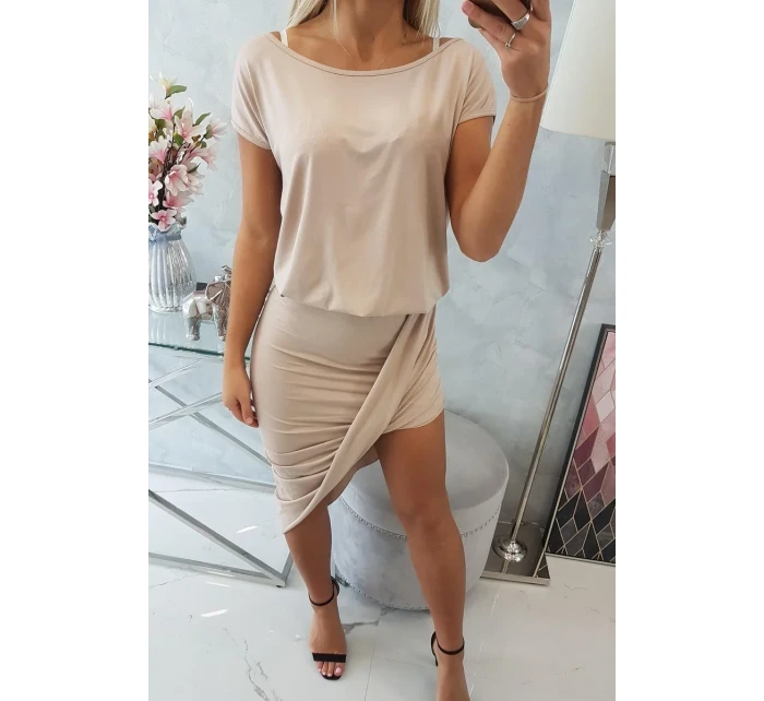 Sukienka asymetryczna beżowa Sukienka asymetryczna beżowa