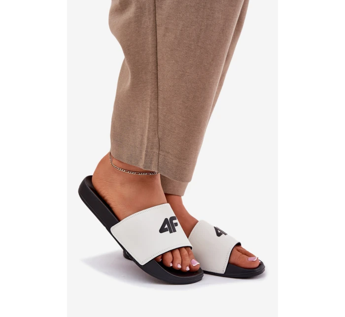 Klapki Damskie 4F 4FRMM00FSLIF010-10S Białe Klapki Damskie 4F 4FRMM00FSLIF010-10S Białe