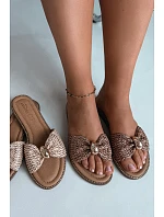 Dámske pletené sandále so zlatými detailmi Brown Goldie Dámske pletené sandále so zlatými detailmi Brown Goldie