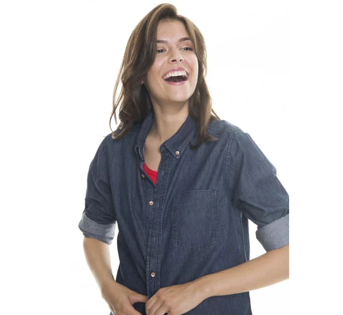 Big Star Košeľa s dlhým rukávom 145676 Dark Jeans-603