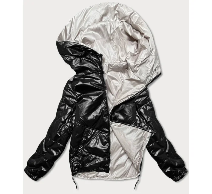 Čierna/béžová dámska bunda (BH-2204) Čierna/béžová dámska bunda (BH-2204)