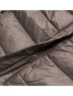 Dámska dlhá prešívaná bunda vo farbe cappuccino (H-201) Dámska dlhá prešívaná bunda vo farbe cappuccino (H-201)