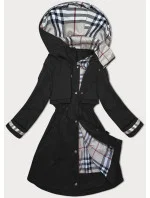 Tenká čierna dámska bunda s kapucňou BH Forever (BH-2403) Tenká čierna dámska bunda s kapucňou BH Forever (BH-2403)