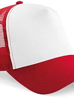 Beechfield B 640 5-panelová truckerová čiapka 53.0640 classic red/white