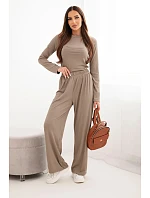 Dámska súprava z viskózy s blúzkou a širokými nohavicami fango