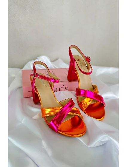 kožené sandály na vysokém podpatku fuchsie model 21666833 - Boto kožené sandály na vysokém podpatku fuchsie model 21666833 - Boto