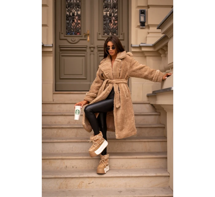 Skórzane Śniegowce Damskie Na Grubej Podeszwie Z Futerkiem Big Star OO274A207 Brązowe Skórzane Śniegowce Damskie Na Grubej Podeszwie Z Futerkiem Big Star OO274A207 Brązowe