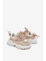 Buty Sportowe Sneakersy Dziecięce Beżowe Tilvianea