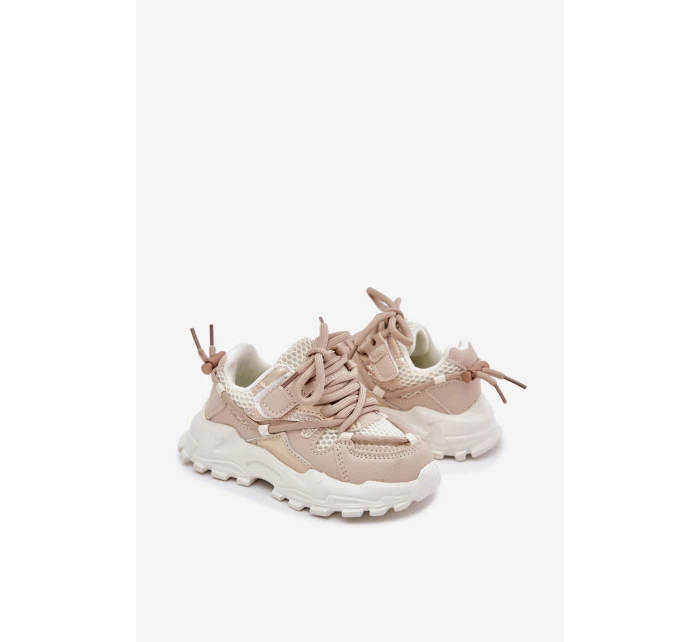 Buty Sportowe Sneakersy Dziecięce Beżowe Tilvianea