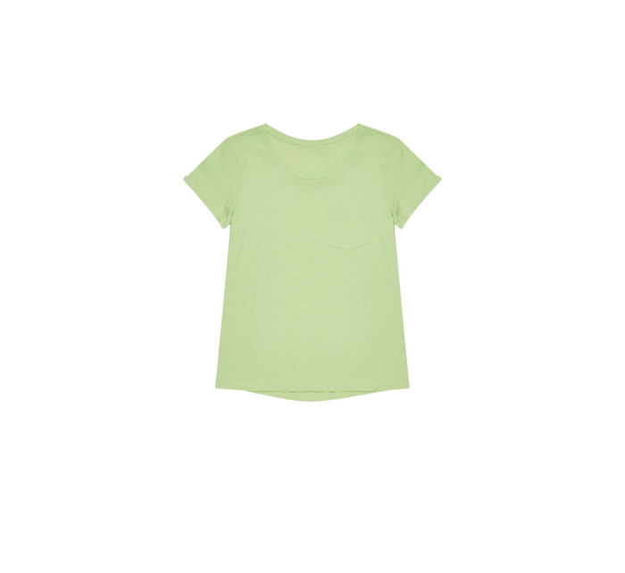 Jednoduché tričko s vreckom - zelené