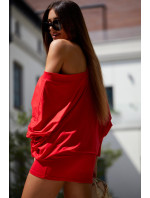 Módne základné červené netopierie šaty