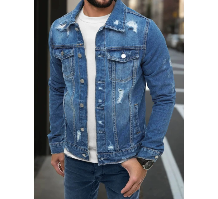 Pánska modrá džínsová bunda FashionStreet TX3633 Pánska modrá džínsová bunda FashionStreet TX3633