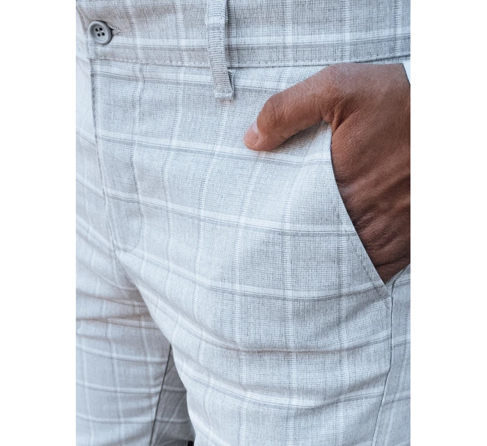 Pánske nohavice svetlo šedé FashionStreet UX4389