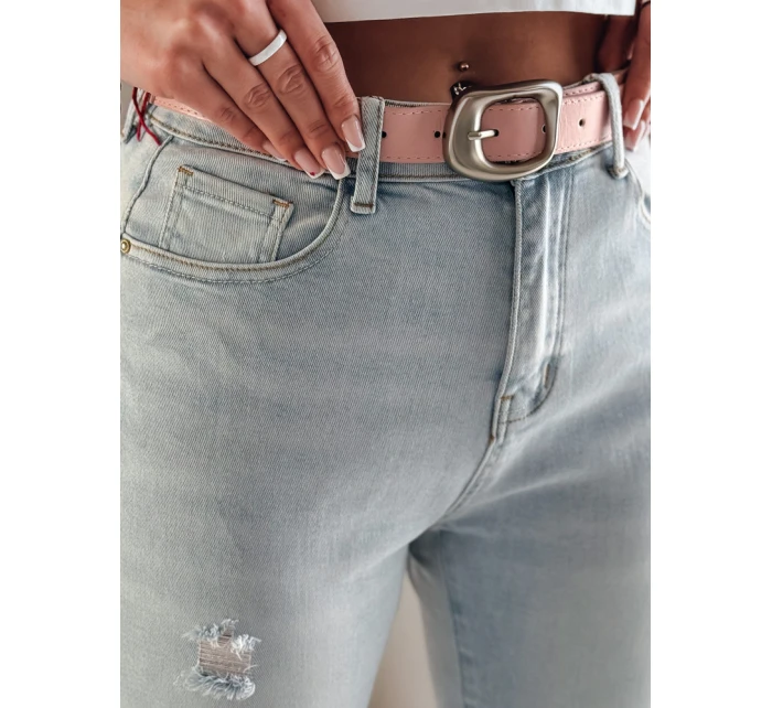 Dámské úzké džínové kalhoty s páskem blue Dstreet model 21984727 - FashionStreet
