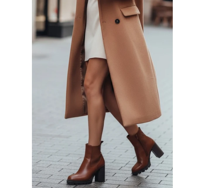 Dámské kozačky na jehlovém podpatku hnědé Dstreet model 21994910 - FashionStreet