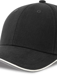 Atlantis Headwear Pilot Piping Sandwich-S 6-panelová ťažká sendvičová čiapka 33.0274 čierna