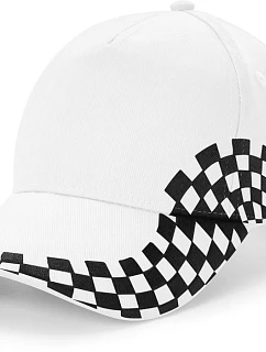 Beechfield B 159 5-panelová čiapka s kšiltom „Grand Prix“ 53.0159 biela