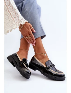 Damskie Lakierowane Półbuty Mokasyny S.Barski HY336A Czarne