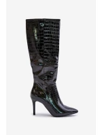 Kozačky Na Podpatku S Černé model 21677350 - Boto