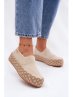Dámske espadrilky na platforme s úpletom Lee Cooper LCW-26-31-4332 beige