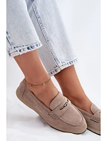 Dámské mokasíny z imitace semiše Vinceza Béžové Dámské mokasíny z imitace semiše Vinceza Béžové