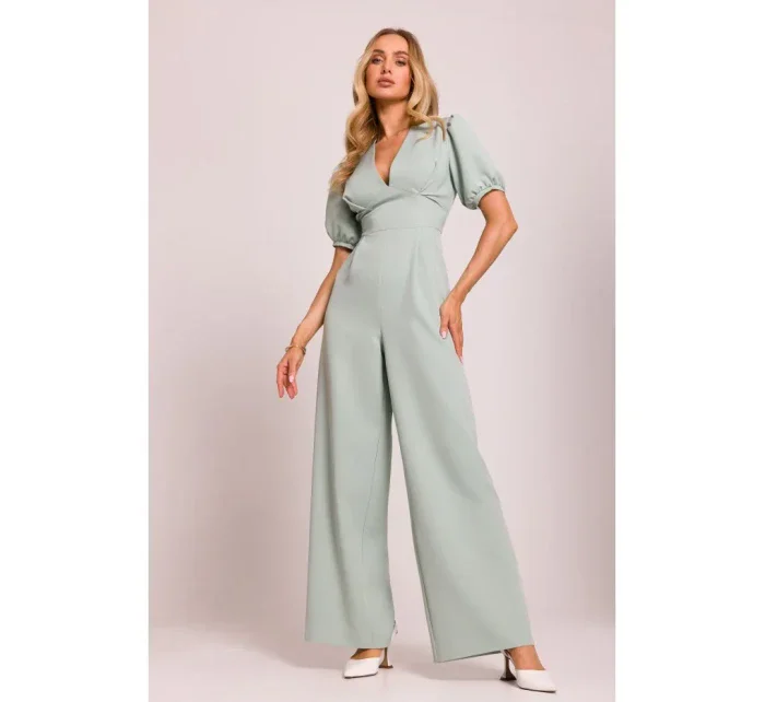 model 20970734 Kombinéza s puff rukávy mátová - Moe