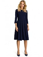 M335 Šaty s prednými záhybmi - tmavomodré